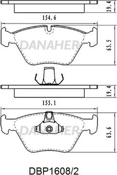 Danaher DBP1608/2 - Brake Pad Set, disc brake autospares.lv
