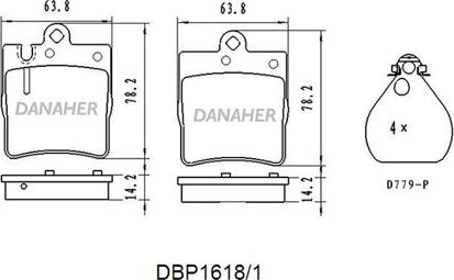 Danaher DBP1618/1 - Brake Pad Set, disc brake autospares.lv