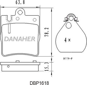 Danaher DBP1618 - Brake Pad Set, disc brake autospares.lv