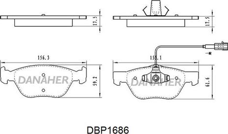 Danaher DBP1686 - Brake Pad Set, disc brake autospares.lv