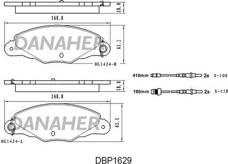 Danaher DBP1629 - Brake Pad Set, disc brake autospares.lv