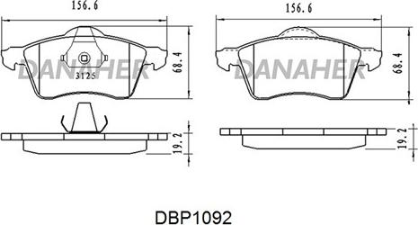 Danaher DBP1092 - Brake Pad Set, disc brake autospares.lv