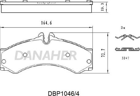 Danaher DBP1046/4 - Brake Pad Set, disc brake autospares.lv