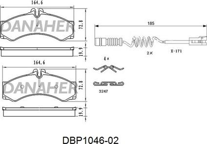 Danaher DBP1046-02 - Brake Pad Set, disc brake autospares.lv