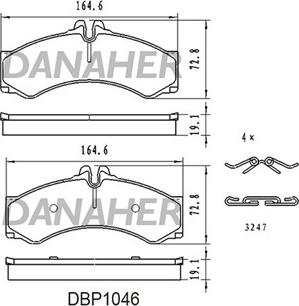 Danaher DBP1046 - Brake Pad Set, disc brake autospares.lv