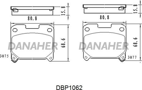 Danaher DBP1062 - Brake Pad Set, disc brake autospares.lv