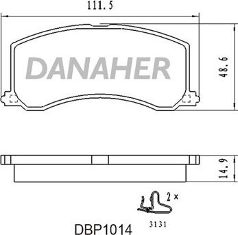 Danaher DBP1014 - Brake Pad Set, disc brake autospares.lv