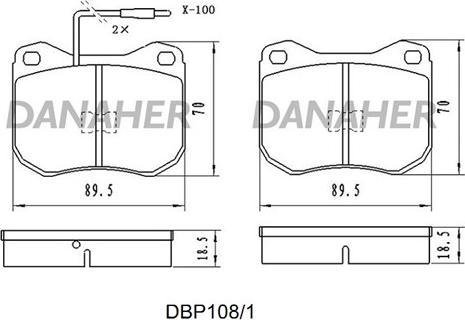 Danaher DBP108/1 - Brake Pad Set, disc brake autospares.lv