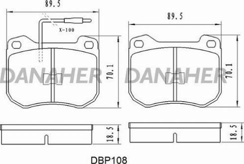 Danaher DBP108 - Brake Pad Set, disc brake autospares.lv