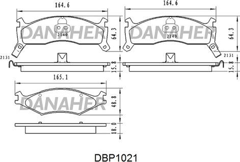 Danaher DBP1021 - Brake Pad Set, disc brake autospares.lv
