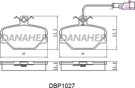 Danaher DBP1027 - Brake Pad Set, disc brake autospares.lv