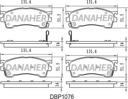 Danaher DBP1076 - Brake Pad Set, disc brake autospares.lv