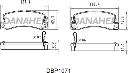 Danaher DBP1071 - Brake Pad Set, disc brake autospares.lv