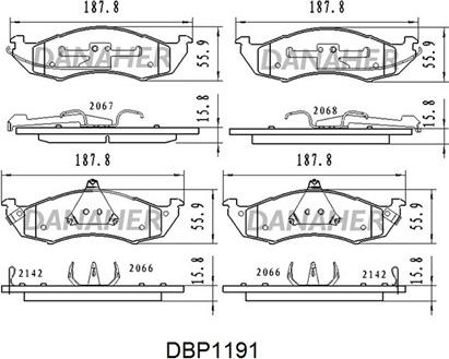 Danaher DBP1191 - Brake Pad Set, disc brake autospares.lv