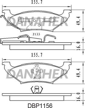 Danaher DBP1156 - Brake Pad Set, disc brake autospares.lv