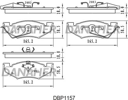 Danaher DBP1157 - Brake Pad Set, disc brake autospares.lv