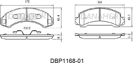 Danaher DBP1168-01 - Brake Pad Set, disc brake autospares.lv
