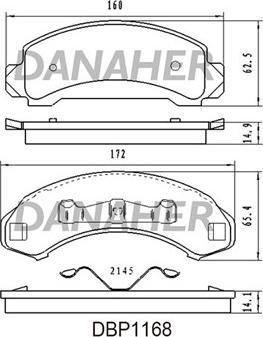 Danaher DBP1168 - Brake Pad Set, disc brake autospares.lv