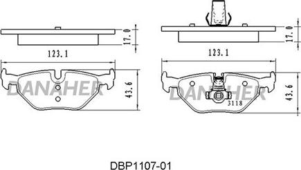 Danaher DBP1107-01 - Brake Pad Set, disc brake autospares.lv