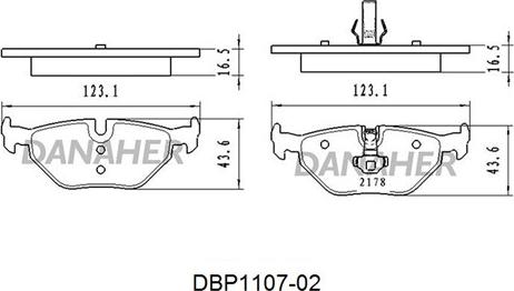 Danaher DBP1107-02 - Brake Pad Set, disc brake autospares.lv