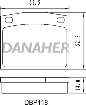 Danaher DBP118 - Brake Pad Set, disc brake autospares.lv