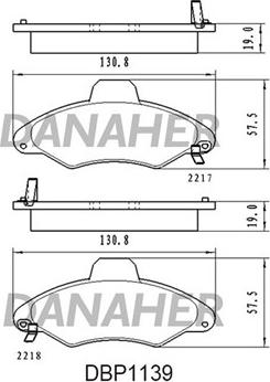 Danaher DBP1139 - Brake Pad Set, disc brake autospares.lv