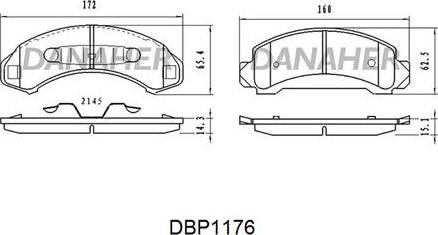 Danaher DBP1176 - Brake Pad Set, disc brake autospares.lv