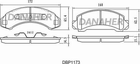 Danaher DBP1173 - Brake Pad Set, disc brake autospares.lv