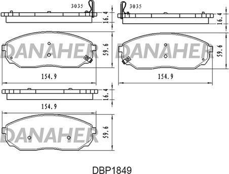 Danaher DBP1849 - Brake Pad Set, disc brake autospares.lv