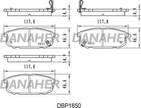 Danaher DBP1850 - Brake Pad Set, disc brake autospares.lv