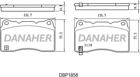 Danaher DBP1858 - Brake Pad Set, disc brake autospares.lv