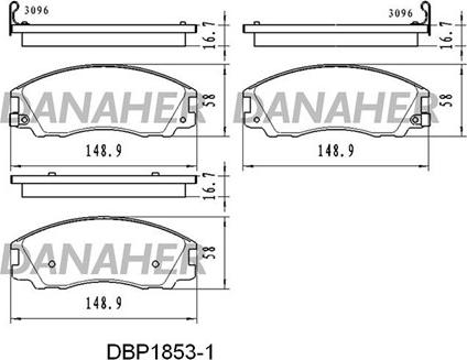 Danaher DBP1853/1 - Brake Pad Set, disc brake autospares.lv