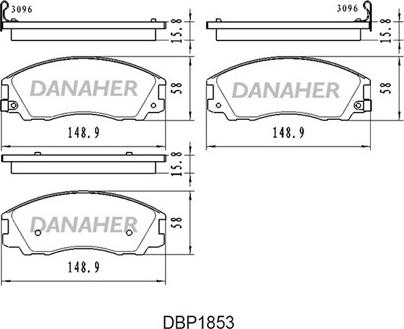 Danaher DBP1853 - Brake Pad Set, disc brake autospares.lv