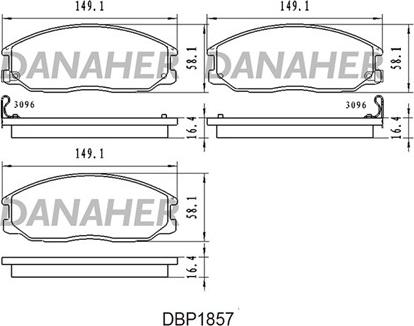 Danaher DBP1857 - Brake Pad Set, disc brake autospares.lv