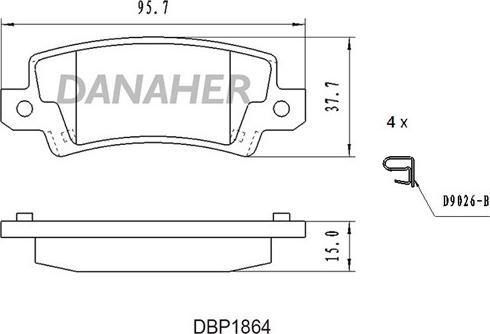 Danaher DBP1864 - Brake Pad Set, disc brake autospares.lv