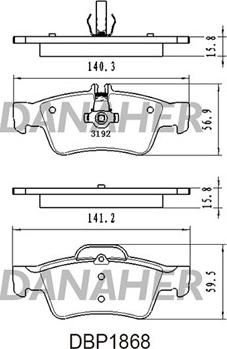 Danaher DBP1868 - Brake Pad Set, disc brake autospares.lv