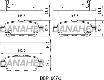 Danaher DBP1807/3 - Brake Pad Set, disc brake autospares.lv