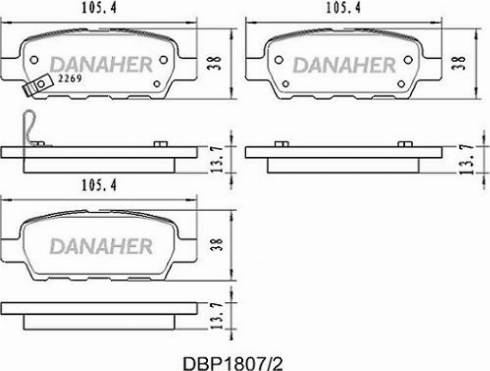 Danaher DBP1807/2 - Brake Pad Set, disc brake autospares.lv