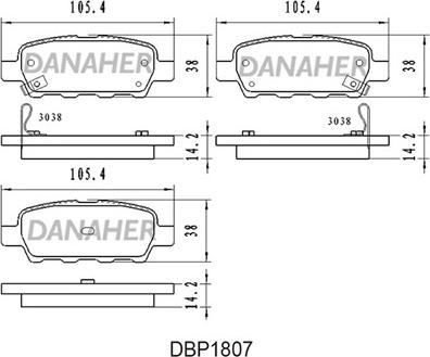 Danaher DBP1807 - Brake Pad Set, disc brake autospares.lv