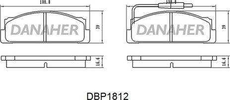 Danaher DBP1812 - Brake Pad Set, disc brake autospares.lv