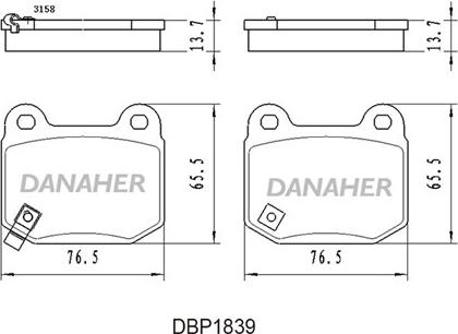 Danaher DBP1839 - Brake Pad Set, disc brake autospares.lv