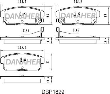 Danaher DBP1829 - Brake Pad Set, disc brake autospares.lv