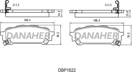 Danaher DBP1822 - Brake Pad Set, disc brake autospares.lv