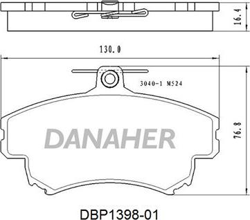 Danaher DBP1398-01 - Brake Pad Set, disc brake autospares.lv