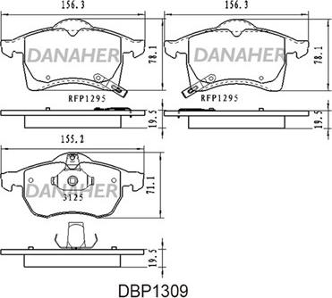 Danaher DBP1309 - Brake Pad Set, disc brake autospares.lv