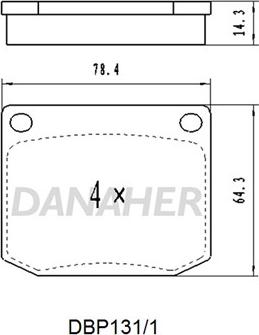 Danaher DBP131/1 - Brake Pad Set, disc brake autospares.lv