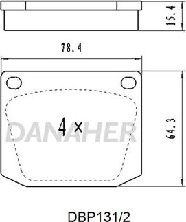 Danaher DBP131/2 - Brake Pad Set, disc brake autospares.lv