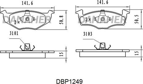 Danaher DBP1249 - Brake Pad Set, disc brake autospares.lv