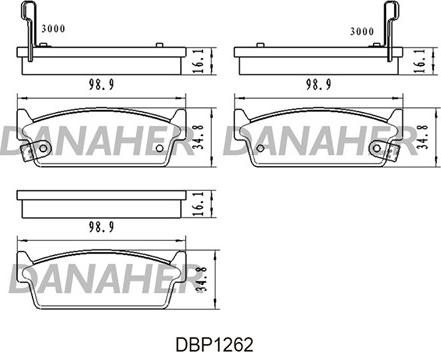 Danaher DBP1262 - Brake Pad Set, disc brake autospares.lv