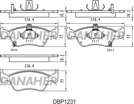 Danaher DBP1231 - Brake Pad Set, disc brake autospares.lv